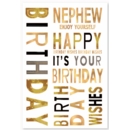 BIRTHDAY CARDS,Nephew 6's Gold Text