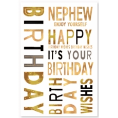 BIRTHDAY CARDS,Nephew 6's Gold Text