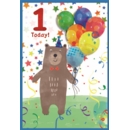 GREETING CARDS,Age 1 Male 6's Bear & Balloons
