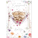 GREETING CARDS,Engagement 6's Teddies in Hammock