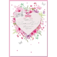 ANNIVERSARY CARDS,Mum & Dad 6's Floral Heart