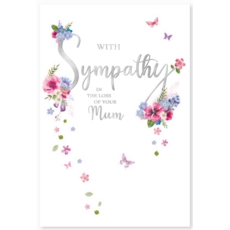 SYMPATHY CARDS,Loss of Mum 6's Floral Text