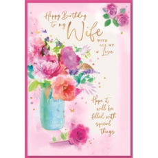 BIRTHDAY CARDS,Wife 6's Floral Bouquet