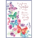 BIRTHDAY CARDS,Sister 6's Butterflies & Flowers