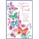 GREETING CARDS,Special Friend 6's Butterflies & Flowers