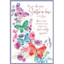 BIRTHDAY CARDS,Sister in Law 6's Butterflies & Flowers