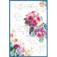 BIRTHDAY CARDS,6's Floral Vases