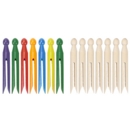 DOLLY PEGS,Wooden 7's Natural & Asst. Cols. (Clothes Pegs)