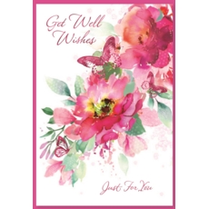 GET WELL CARDS, 6's Floral Butterflies
