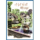 GREETING CARDS,Get Well 6's River, Boats & Houses