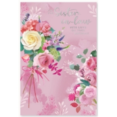BIRTHDAY CARDS,Sister in Law 6's Floral Bouquets
