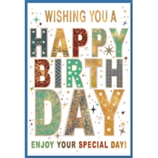 BIRTHDAY CARDS,6's Text & Stars
