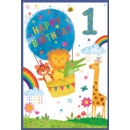 GREETING CARDS,Age 1 Male 6's Jungle Animals