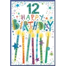 GREETING CARDS,Age 12 Male 6's Candles & Stars