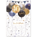 GREETING CARDS,Age 40 Male 6's Balloons & Stars