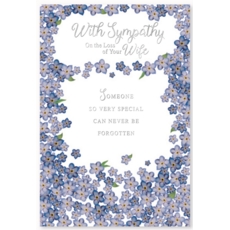 SYMPATHY CARDS,Loss of Wife 6's Forget Me Nots (Was £0.90)