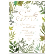 SYMPATHY CARDS, 6's Foliage & Text