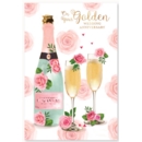 ANNIVERSARY CARDS, Your Golden Champagne & Flutes