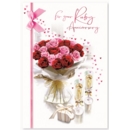 GREETING CARDS,Your Ruby Anni. 6's Roses & Bubbly