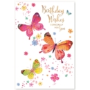 BIRTHDAY CARDS,6's Foil Floral Butterflies