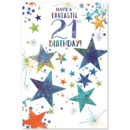 GREETING CARDS,Age 21 Male 6's Foil Stars