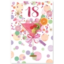 GREETING CARDS,Age 18 Female 6's Foil Cocktail & Circles