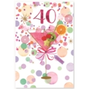 AGE 40 CARDS, 6's Female Foil Cocktail & Circles