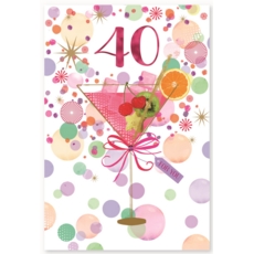 AGE 40 CARDS,Female 6's Foil Cocktail & Circles