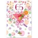 AGE 65 CARDS, 6's Female Foil Cocktail & Circles