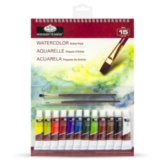 ARTIST PACK,12 Watercolour Paints, Brushes & 10 Sheet Pad