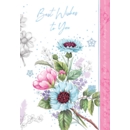 GREETING CARDS,Best Wishes 6's Cornflower