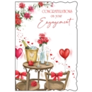 GREETING CARDS,Engagement 6's Champagne & Roses