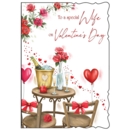 VALENTINE'S CARDS,Wife 6's Champagne & Roses