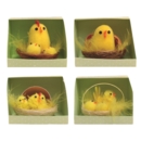 EASTER CHICKS,Chenille in Basket 7cm Assorted