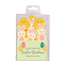 EASTER STICKERS,Felt Bunny/ Chicks 16's H/pk
