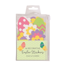 EASTER STICKERS,Felt Eggs/ Flowers 16's H/pk