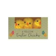 EASTER CHICKS,Chenille Medium 6's Yellow 4.5cm Boxed