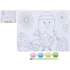 CANVAS ART BOARD,Easter with 4 Paints 25 x 20cm