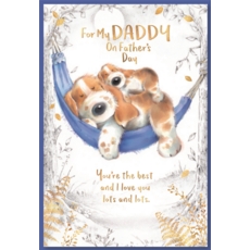 FATHER'S DAY CARDS,Daddy 6's Dogs in Hammock
