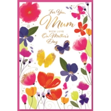 MOTHER'S DAY CARDS,Mum 6's Floral Butterflies