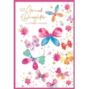 BIRTHDAY CARDS,Granddaughter Floral Butterflies