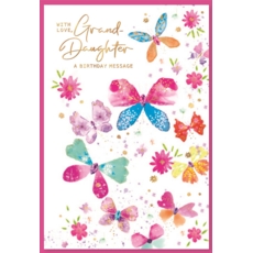 BIRTHDAY CARDS,Granddaughter Floral Butterflies