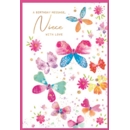BIRTHDAY CARDS,Niece 6's Floral Butterflies