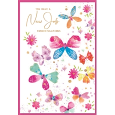 NEW JOB CARDS,6's Floral Butterflies