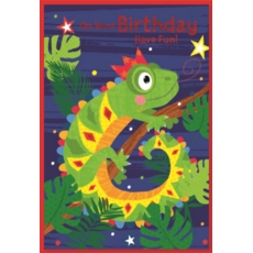 GREETING CARDS,Birthday 6's Chameleon