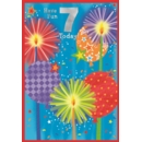 GREETING CARDS,Age 7 Male 6's Candles & Balloons