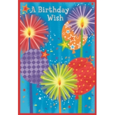 GREETING CARDS,Birthday 6's Candles & Balloons