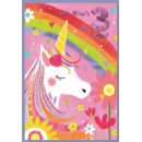 AGE 3 CARDS,Female 6's Unicorn & Rainbow