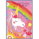 GREETING CARDS,Birthday 6's Unicorn & Rainbow