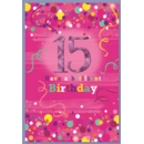 GREETING CARDS,Age 15 Female 6's Streamers & Dots